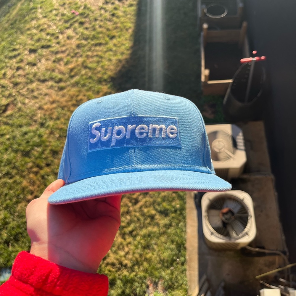 Supreme New Era Champions 59fifty fitted hat 7 1/4 Bright Blue